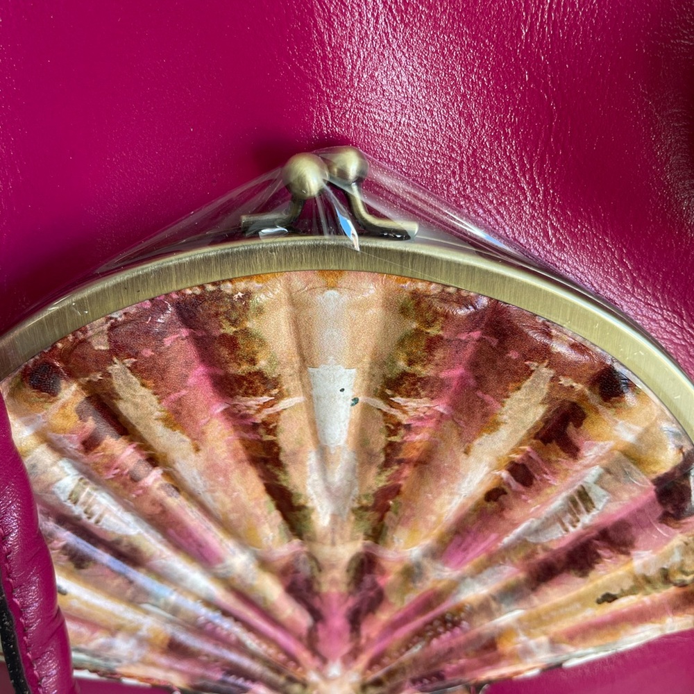 NEW Patricia Nash Zorita Fuchsia Seashell Scarf Satchel Bag - Picture 7 of 7